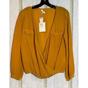 NWT Joie‎ Istanbul Blouse Nordstrom Bergdorf Golden Amber $228 Designer